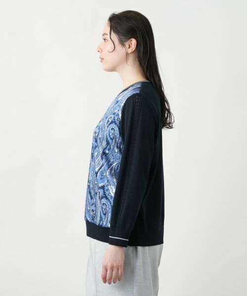 Leilian PLUS HOUSE / レリアンプラスハウス ニット・セーター | 【店舗人気】ペイズリー切替クルーネックニット【ROCHAS Premiere】【RATTI】 | 詳細5