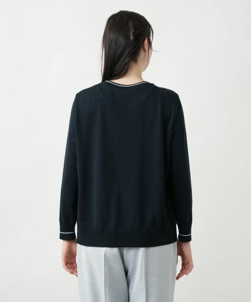 Leilian PLUS HOUSE / レリアンプラスハウス ニット・セーター | 【店舗人気】ペイズリー切替クルーネックニット【ROCHAS Premiere】【RATTI】 | 詳細6