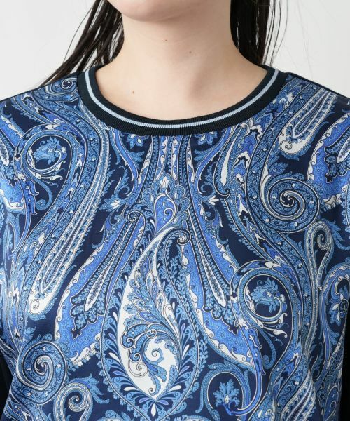 Leilian PLUS HOUSE / レリアンプラスハウス ニット・セーター | 【店舗人気】ペイズリー切替クルーネックニット【ROCHAS Premiere】【RATTI】 | 詳細7