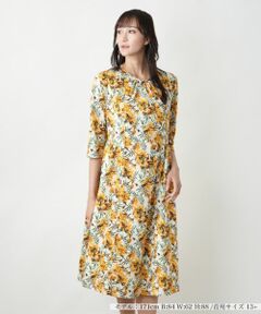 Leilian PLUS HOUSE / レリアンプラスハウス ドレス | 【店舗人気】ボタニカル柄フレアワンピース