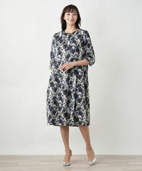 Leilian PLUS HOUSE / レリアンプラスハウス ドレス | 【店舗人気】ボタニカル柄フレアワンピース | 詳細1