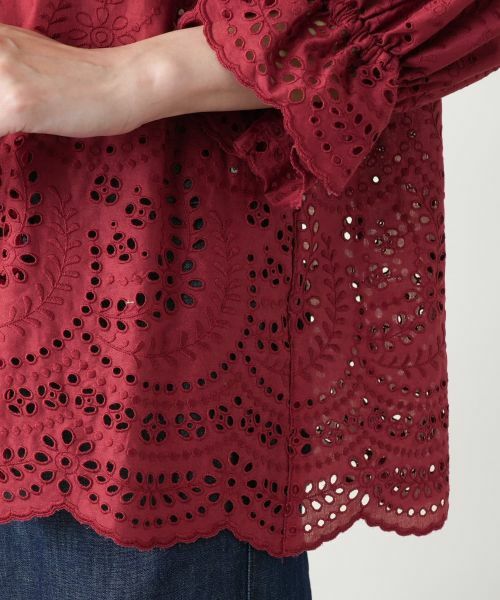 Leilian PLUS HOUSE / レリアンプラスハウス シャツ・ブラウス | レースバンドカラーブラウス | 詳細10