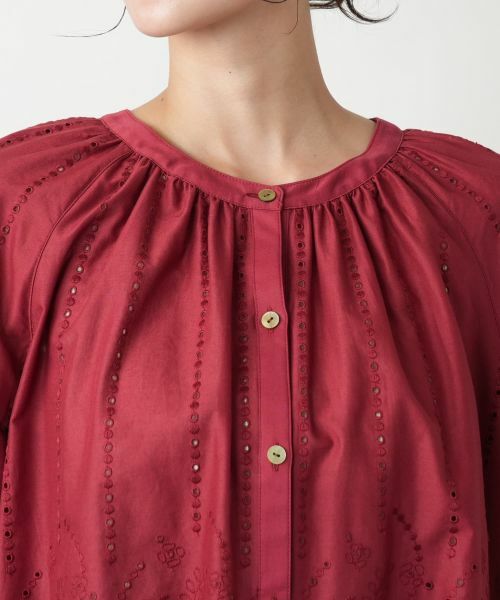 Leilian PLUS HOUSE / レリアンプラスハウス シャツ・ブラウス | レースバンドカラーブラウス | 詳細7