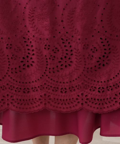Leilian PLUS HOUSE / レリアンプラスハウス ミニ・ひざ丈スカート | 刺繍フレアスカート | 詳細9