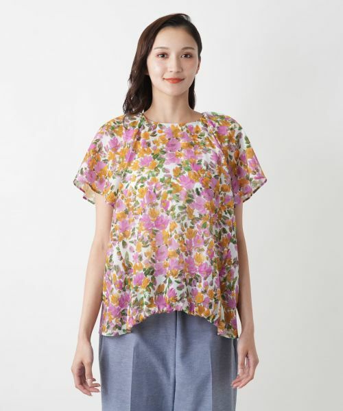 Leilian PLUS HOUSE / レリアンプラスハウス シャツ・ブラウス | 【店舗人気】フラワープリントブラウス【Leilian WHITE LABEL】 | 詳細7