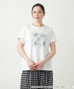 セール】 リボンモチーフプリントTシャツ【Leilian WHITE LABEL