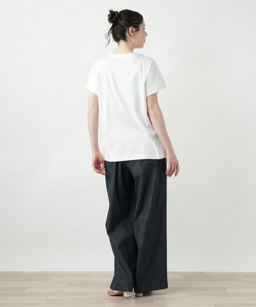 Leilian PLUS HOUSE / レリアンプラスハウス Tシャツ | 【店舗人気】フラワー刺繍Tシャツ【Leilian WHITE LABEL】 | 詳細3