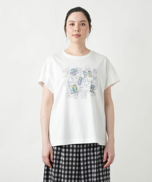 Leilian PLUS HOUSE / レリアンプラスハウス Tシャツ | 【店舗人気】フラワー刺繍Tシャツ【Leilian WHITE LABEL】 | 詳細7