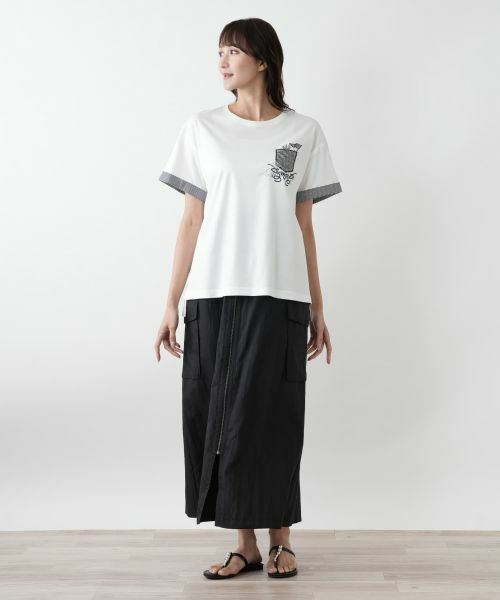 Leilian PLUS HOUSE / レリアンプラスハウス Tシャツ | 【店舗人気】刺繍クルーネックTシャツ【Leilian WHITE LABEL】 | 詳細1
