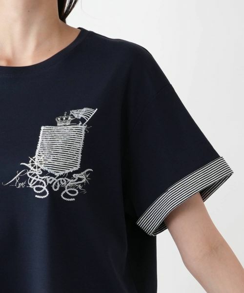 Leilian PLUS HOUSE / レリアンプラスハウス Tシャツ | 【店舗人気】刺繍クルーネックTシャツ【Leilian WHITE LABEL】 | 詳細14