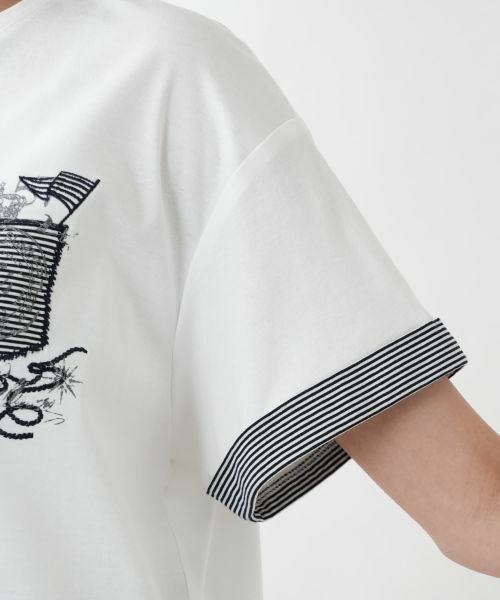 Leilian PLUS HOUSE / レリアンプラスハウス Tシャツ | 【店舗人気】刺繍クルーネックTシャツ【Leilian WHITE LABEL】 | 詳細4
