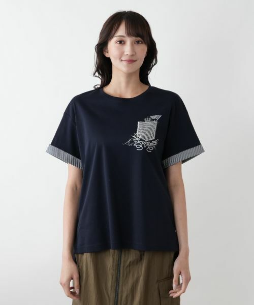 Leilian PLUS HOUSE / レリアンプラスハウス Tシャツ | 【店舗人気】刺繍クルーネックTシャツ【Leilian WHITE LABEL】 | 詳細9