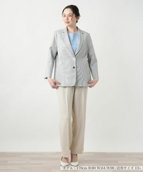 Leilian PLUS HOUSE / レリアンプラスハウス テーラードジャケット | 【店舗人気】ストライプジャケット【Leilian WHITE LABEL】 | 詳細1