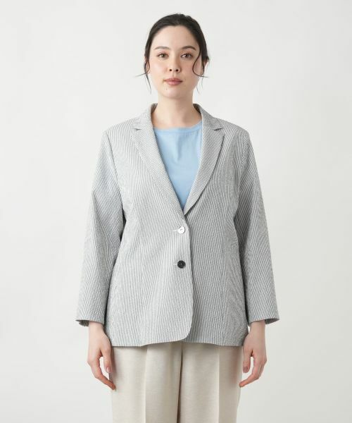 Leilian PLUS HOUSE / レリアンプラスハウス テーラードジャケット | 【店舗人気】ストライプジャケット【Leilian WHITE LABEL】 | 詳細4