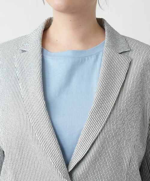 Leilian PLUS HOUSE / レリアンプラスハウス テーラードジャケット | 【店舗人気】ストライプジャケット【Leilian WHITE LABEL】 | 詳細7