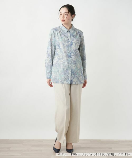 Leilian PLUS HOUSE / レリアンプラスハウス シャツ・ブラウス | 【店舗人気】ボタニカル柄ブラウス【Leilian WHITE LABEL】 | 詳細1