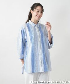 Leilian PLUS HOUSE / レリアンプラスハウス シャツ・ブラウス | 【店舗人気】ストライプブラウス
