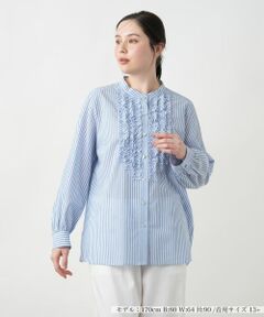 セール】 【店舗人気】スキッパーブラウス【プラス企画