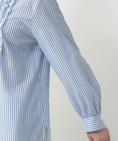 Leilian PLUS HOUSE / レリアンプラスハウス シャツ・ブラウス | フリルストライプブラウス | 詳細15