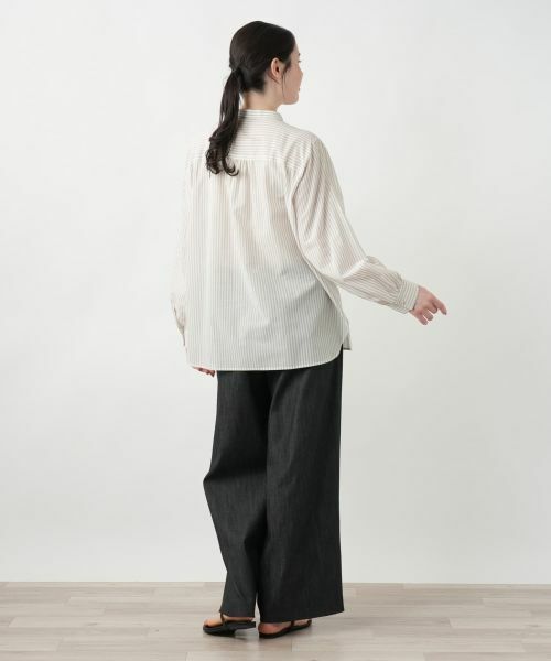 Leilian PLUS HOUSE / レリアンプラスハウス シャツ・ブラウス | フリルストライプブラウス | 詳細6