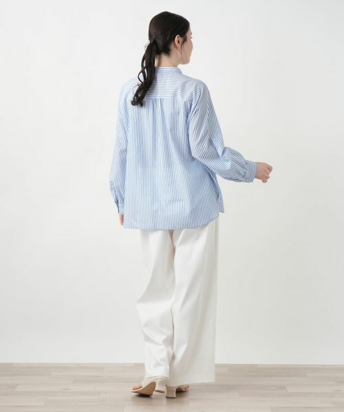 Leilian PLUS HOUSE / レリアンプラスハウス シャツ・ブラウス | フリルストライプブラウス | 詳細9