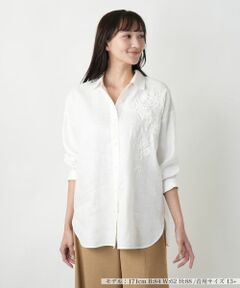 Leilian PLUS HOUSE / レリアンプラスハウス シャツ・ブラウス | 【店舗人気】フラワー刺繍ブラウス