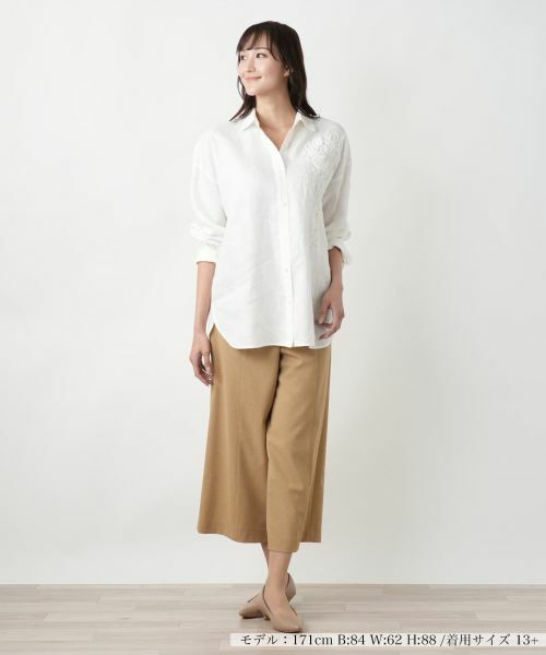 Leilian PLUS HOUSE / レリアンプラスハウス シャツ・ブラウス | 【店舗人気】フラワー刺繍ブラウス | 詳細1