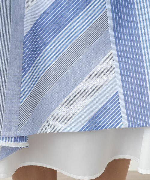 Leilian PLUS HOUSE / レリアンプラスハウス ミニ・ひざ丈スカート | 【店舗人気】ストライプフレアスカート | 詳細10