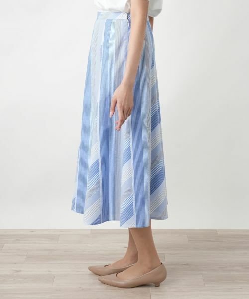 Leilian PLUS HOUSE / レリアンプラスハウス ミニ・ひざ丈スカート | 【店舗人気】ストライプフレアスカート | 詳細5