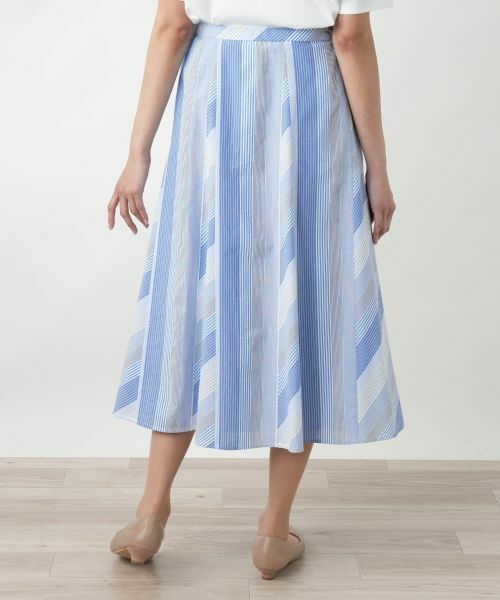 Leilian PLUS HOUSE / レリアンプラスハウス ミニ・ひざ丈スカート | 【店舗人気】ストライプフレアスカート | 詳細6