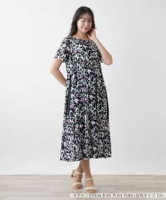 Leilian PLUS HOUSE / レリアンプラスハウス ドレス | プリントフレアワンピース【MUSE BY ROCHAS Premiere】