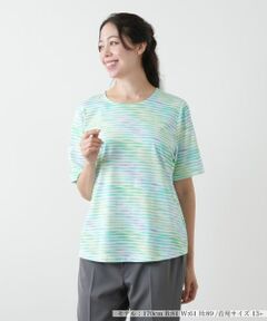 Leilian PLUS HOUSE / レリアンプラスハウス カットソー | プリントクルーネックカットソー【MUSE BY ROCHAS Premiere】