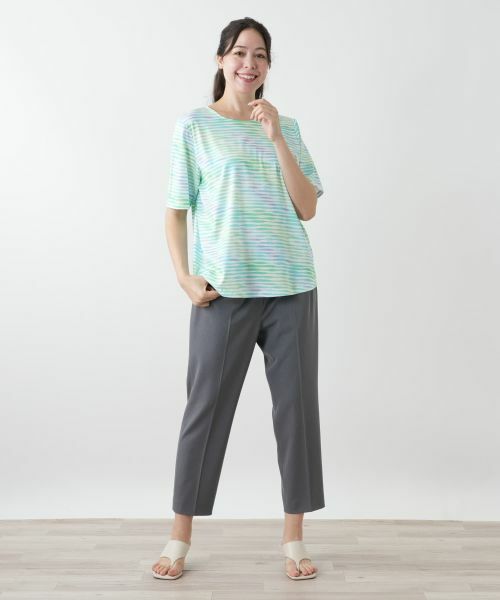 Leilian PLUS HOUSE / レリアンプラスハウス カットソー | プリントクルーネックカットソー【MUSE BY ROCHAS Premiere】 | 詳細1