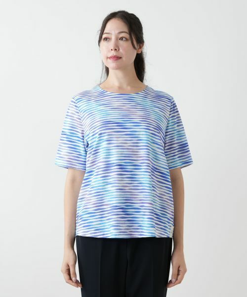 Leilian PLUS HOUSE / レリアンプラスハウス カットソー | プリントクルーネックカットソー【MUSE BY ROCHAS Premiere】 | 詳細7