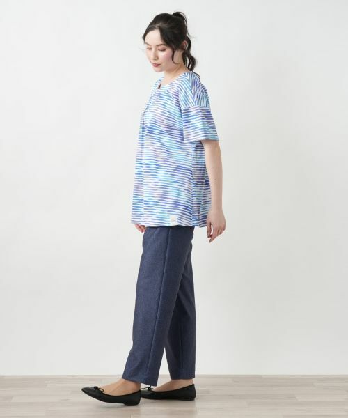 Leilian PLUS HOUSE / レリアンプラスハウス カットソー | プリント変形ネックカットソー【MUSE BY ROCHAS Premiere】 | 詳細5