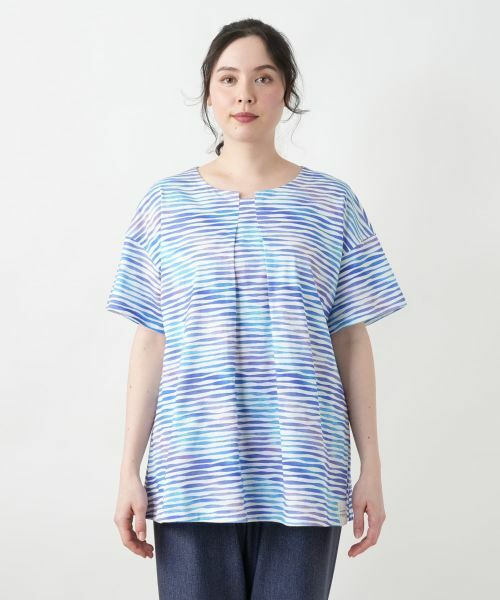 Leilian PLUS HOUSE / レリアンプラスハウス カットソー | プリント変形ネックカットソー【MUSE BY ROCHAS Premiere】 | 詳細7