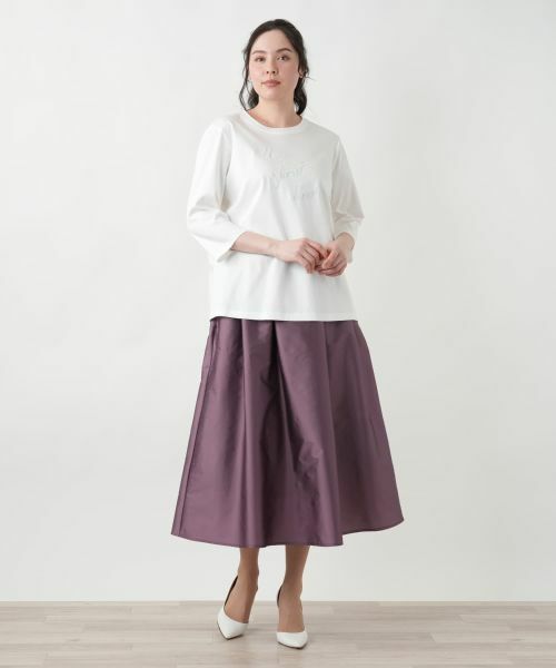 Leilian PLUS HOUSE / レリアンプラスハウス カットソー | 【店舗人気】刺繍クルーネックカットソー【MUSE BY ROCHAS Premiere】 | 詳細1