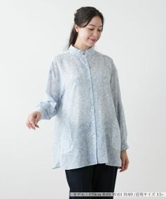 Leilian PLUS HOUSE / レリアンプラスハウス シャツ・ブラウス | 【店舗人気】ペイズリースタンドカラーブラウス