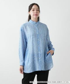 Leilian PLUS HOUSE / レリアンプラスハウス シャツ・ブラウス | 【店舗人気】ペイズリースタンドカラーブラウス