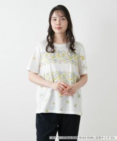 Leilian PLUS HOUSE / レリアンプラスハウス カットソー | 【店舗人気】プリントクルーネックカットソー