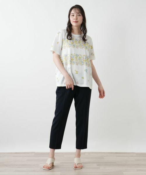 Leilian PLUS HOUSE / レリアンプラスハウス カットソー | 【店舗人気】プリントクルーネックカットソー | 詳細1