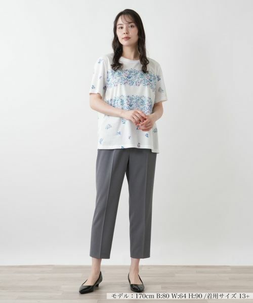 Leilian PLUS HOUSE / レリアンプラスハウス カットソー | 【店舗人気】プリントクルーネックカットソー | 詳細4