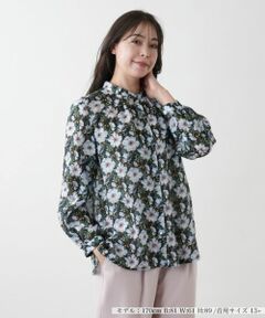 Leilian PLUS HOUSE / レリアンプラスハウス シャツ・ブラウス | プリントバンドカラーブラウス