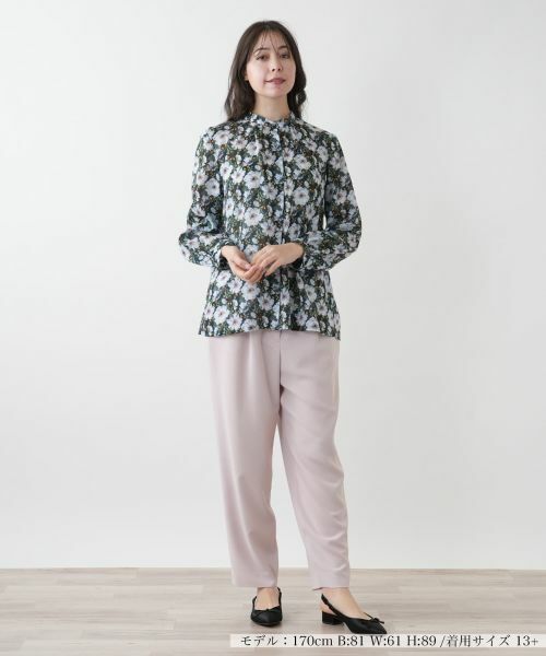 Leilian PLUS HOUSE / レリアンプラスハウス シャツ・ブラウス | プリントバンドカラーブラウス | 詳細1