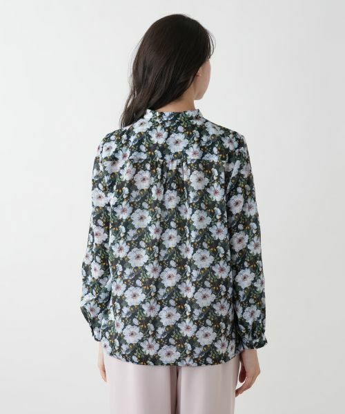 Leilian PLUS HOUSE / レリアンプラスハウス シャツ・ブラウス | プリントバンドカラーブラウス | 詳細6