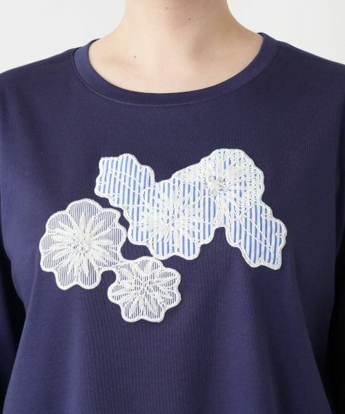 Leilian PLUS HOUSE / レリアンプラスハウス カットソー | 【店舗人気】フラワーモチーフ七分袖カットソー | 詳細10