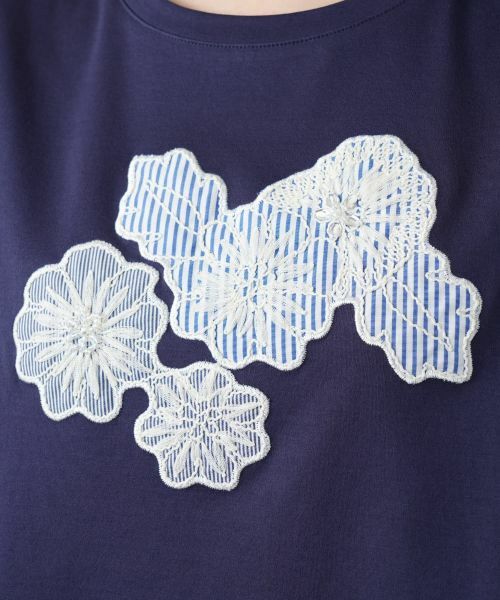 Leilian PLUS HOUSE / レリアンプラスハウス カットソー | 【店舗人気】フラワーモチーフ七分袖カットソー | 詳細14