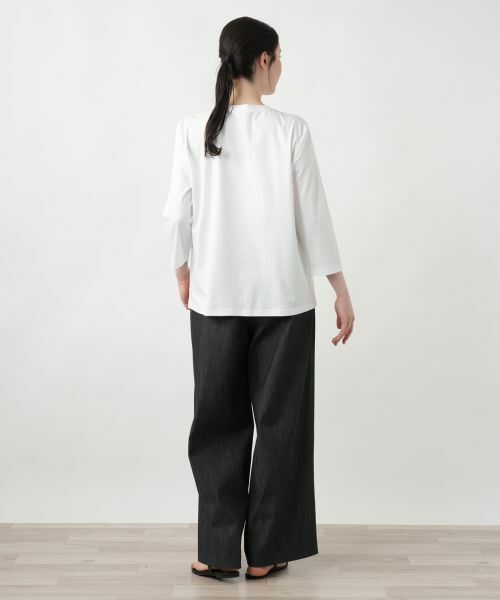 Leilian PLUS HOUSE / レリアンプラスハウス カットソー | 【店舗人気】フラワーモチーフ七分袖カットソー | 詳細3