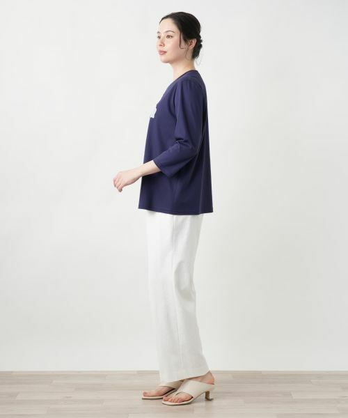 Leilian PLUS HOUSE / レリアンプラスハウス カットソー | 【店舗人気】フラワーモチーフ七分袖カットソー | 詳細5