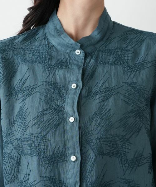 Leilian PLUS HOUSE / レリアンプラスハウス シャツ・ブラウス | 刺繍バンドカラーブラウス【ROSSO35】 | 詳細10